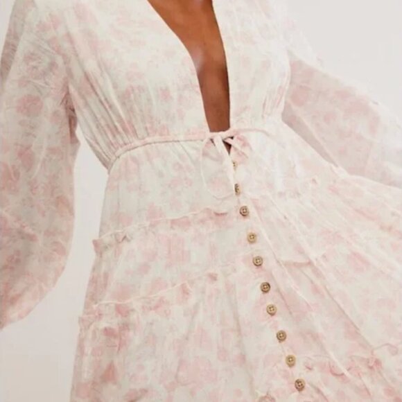 Free People Pappiet Midi Dress in Femme Combo NWT - Picture 3 of 13